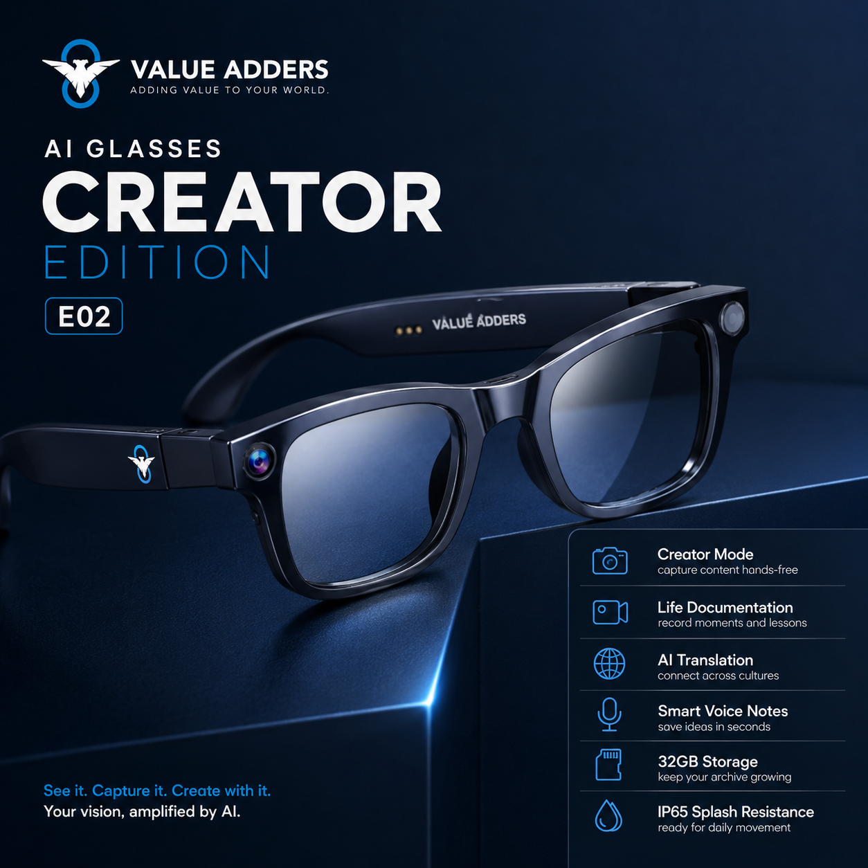 Value Adders AI Glasses Creator Edition