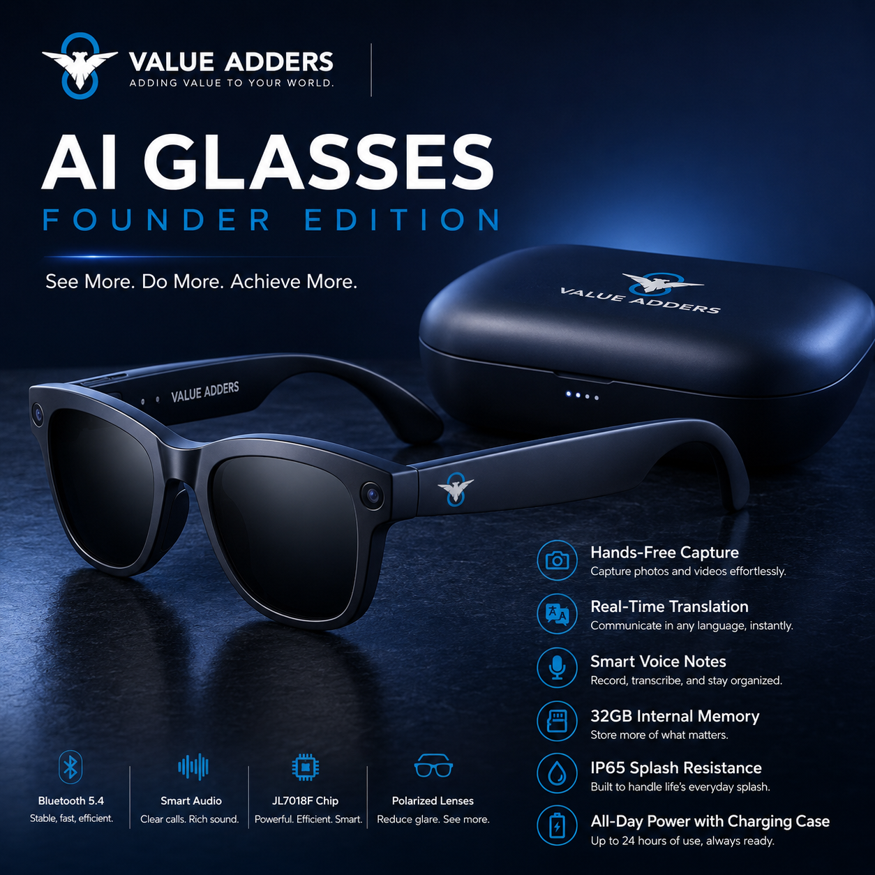 Value Adders AI Glasses Founder Edition